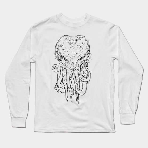 Cthulhu Lines Long Sleeve T-Shirt by Twisted Squid